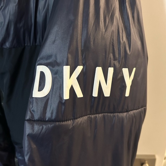 DKNY Midnight Blue and Black Puffer Jacket - Picture 3 of 5
